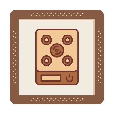 İndüksiyon Soba simgesi vektör illüstrasyonu