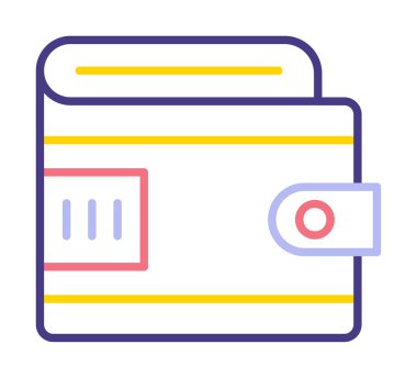 cüzdan vektör simgesi basit illüstrasyon