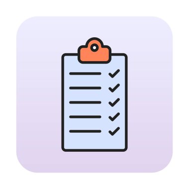 Kontrol listesi vektör simgesi modern basit vektör illüstrasyonu