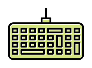 Kablolu klavye simgesinin basit web çizimi