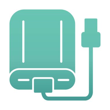 harici sabit disk simgesi, vektör illüstrasyonu basit tasarım