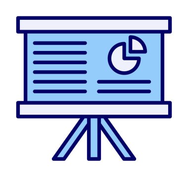 Beyaz arkaplan üzerinde sunum vektörü illüstrasyonunu çalıştır