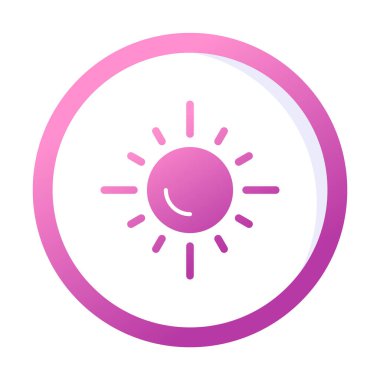 güneş düz simgesi, vektör illüstrasyon tasarımı