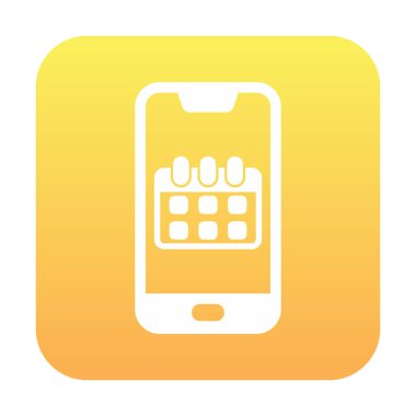 Beyaz arkaplanda Akıllı Telefon Takvim vektör çizelgesi