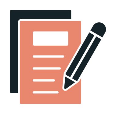 Basit not defteri arayüzü simgesi, vektör illüstrasyonu