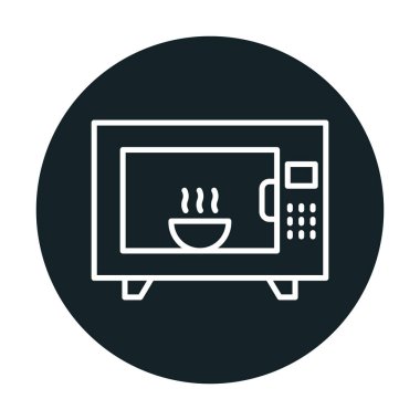 mikrodalga fırın ağı basit simge illüstrasyonu