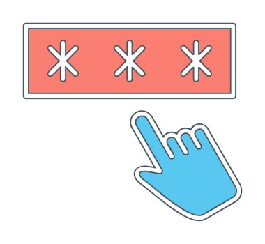 Parola web simgesi, vektör çizim