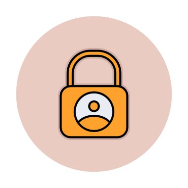 Kilit simgesi. Özel daire tasarımı. vektör illüstrasyonu.