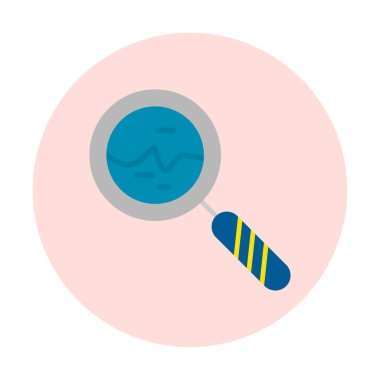 Büyüteç simgesi. Arama tuşu, renkli vektör illüstrasyonu 