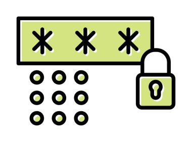 Şifre güvenlik renk simgesi 