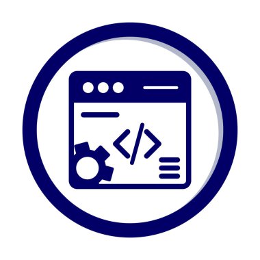 Düz biçimde web geliştirme simgesi. yazılım ve web sitesi sembolleri                           