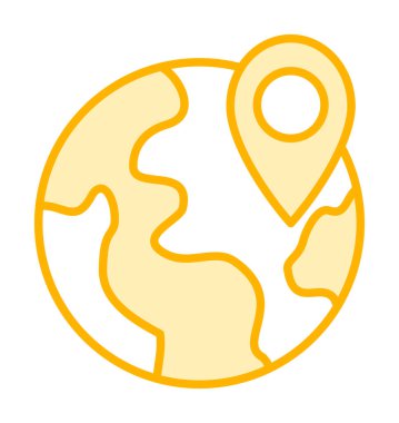 Basit Globe Konum simgesi, vektör illüstrasyonu