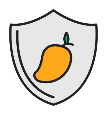 Shield 'in mango meyveli vektör çizimi   