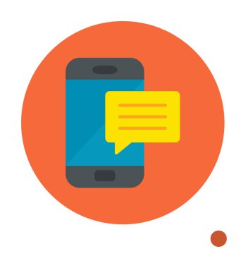 Basit sohbet simgesi, konuşma balonu, vektör illüstrasyonu