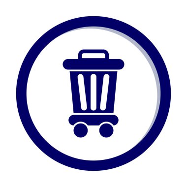 Çöp kutusu web simgesi, vektör illüstrasyonu