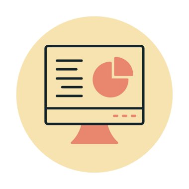 Çevrimiçi Pie Grafik ikonu vektör illüstrasyonu