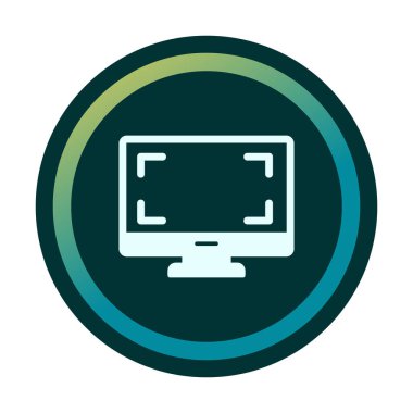 bilgisayar izleme simgesi, vektör illüstrasyonu basit tasarım