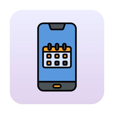 Beyaz arkaplanda Akıllı Telefon Takvim vektör çizelgesi