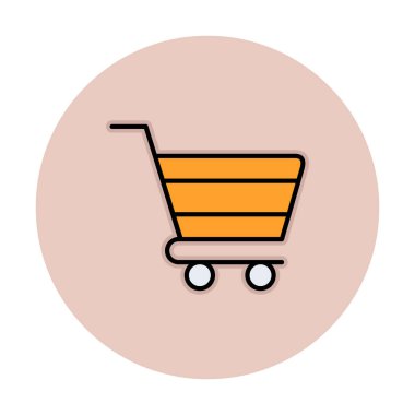 Alışveriş arabası simgesi, vektör çizimi basit tasarım