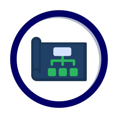 Haftalık İş Planlayıcı Web simgesi, vektör illüstrasyonu 