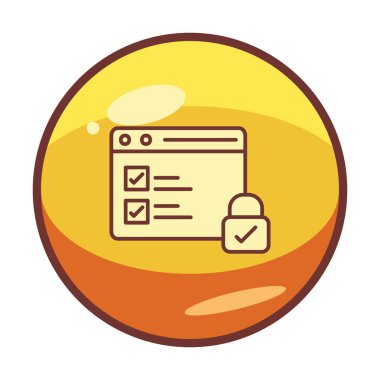 Basit güvenli veri simgesi, vektör illüstrasyonu