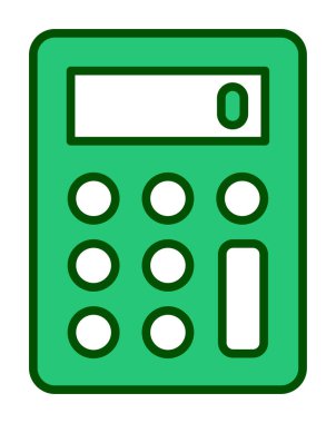 Hesap makinesi simgesi, beyaz arkaplanda renkli illüstrasyon