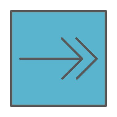 Sağ Ok simgesi, vektör illüstrasyonu basit tasarım