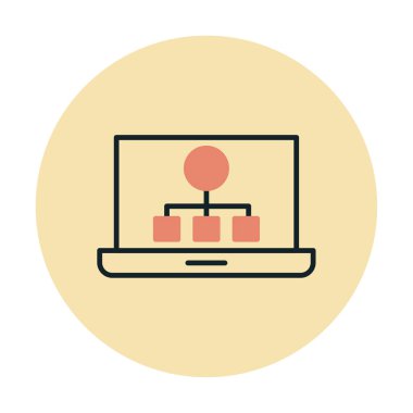 Basit Laptop Ekran simgesi, vektör illüstrasyonu