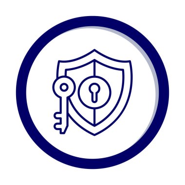 kalkan ve anahtar simgesi, anahtar güvenlik konsepti, vektör illüstrasyonu