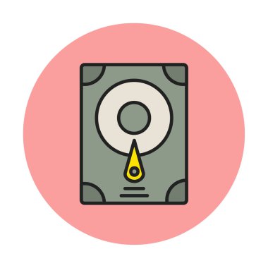 Sabit disk simgesi, vektör illüstrasyonu basit tasarım