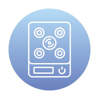 İndüksiyon Soba simgesi vektör illüstrasyonu