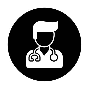 Erkek doktor simgesi, vektör illüstrasyon tasarımı