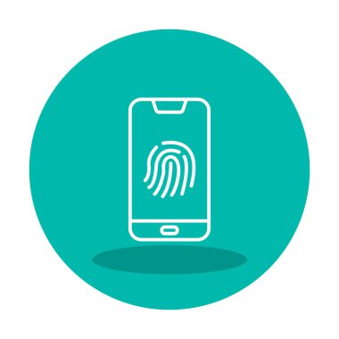 parmak izi kutsal kişilerin resmi, vektör çizim ile Smartphone 