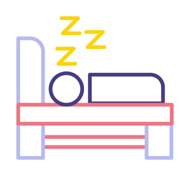 uyku yatağı ikonu vektör illüstrasyonu