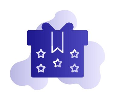 Hediye kutusu simgesi. vektör illüstrasyonu 