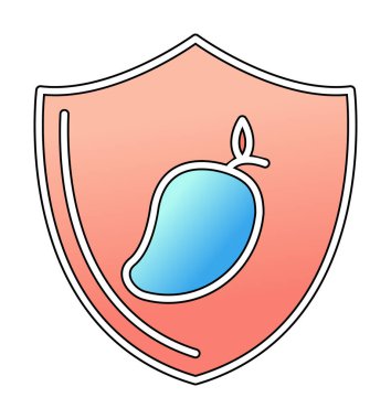 Shield 'in mango meyveli vektör çizimi   