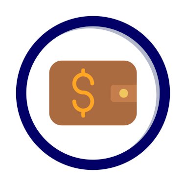 cüzdan vektör simgesi basit illüstrasyon