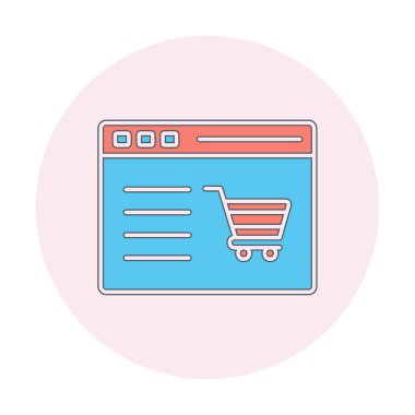 Alışveriş sitesi simgesinin vektör illüstrasyonu