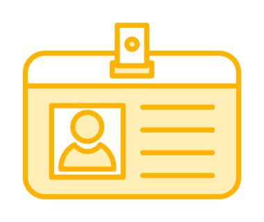 Arkaplanda kimlik kartı simgesi düz vektör çizimi 