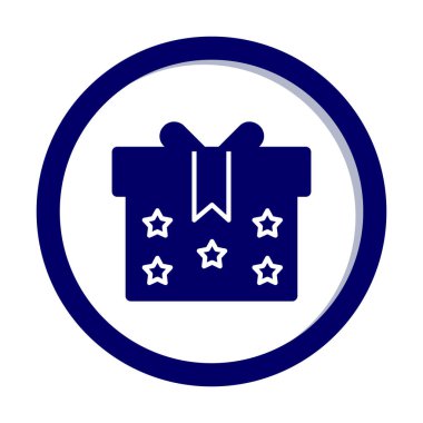 Hediye kutusu simgesi. vektör illüstrasyonu 