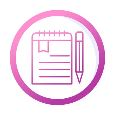 not defteri simgesi soyut arkaplan vektöründe izole edildi