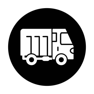 Web ve mobil uygulama tasarımınız için kamyon simgesi vektörü, kargo kamyonu logosu konsepti