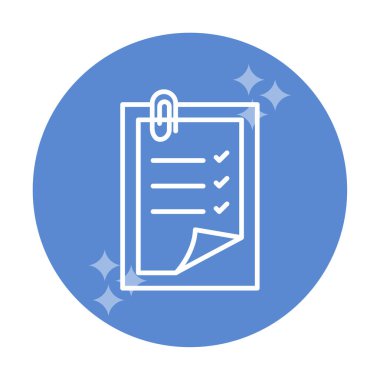 Basit not defteri arayüzü simgesi, vektör illüstrasyonu