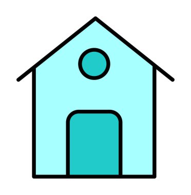 Eve. Web simgesi basit illüstrasyon