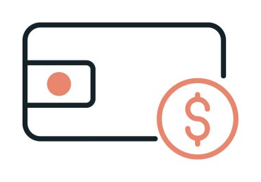 cüzdan vektör simgesi basit illüstrasyon