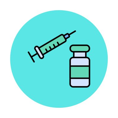 Şırınga web simgesi, vektör çizim 