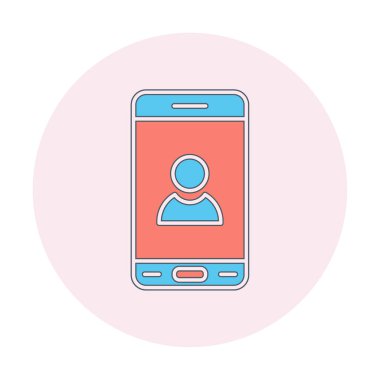 Mobil Kullanıcı simgesi vektör çizimi