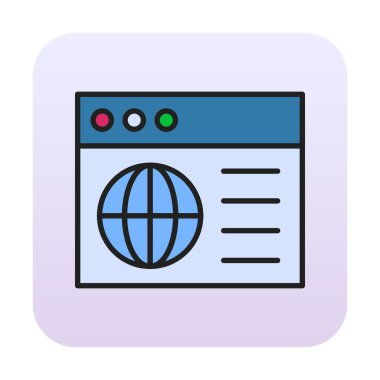 Basit web sitesi arayüzü simgesi, vektör illüstrasyonu