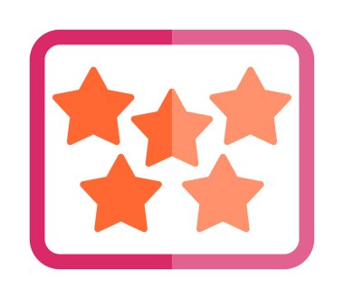 Beş Yıldız derecelendirme konsepti vektör çizimi