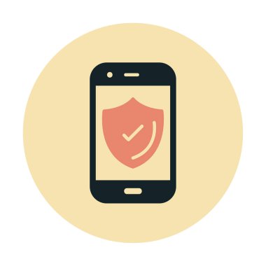 Güvenlik Düz simgesi, Kalkanlı Telefon 